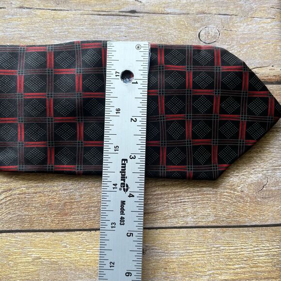 Haggar One Size Mens Tie Black and Red  60”x 3” - Picture 8 of 10